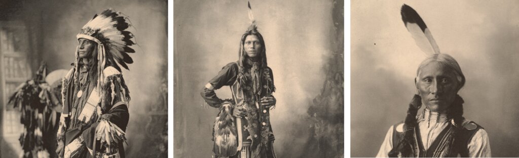 Native Americans lived in close proximity but were extremely diverse. Photos: A Sioux native American, a Ponca native American, a Cheyennes native American © Boston Public Library Unsplash