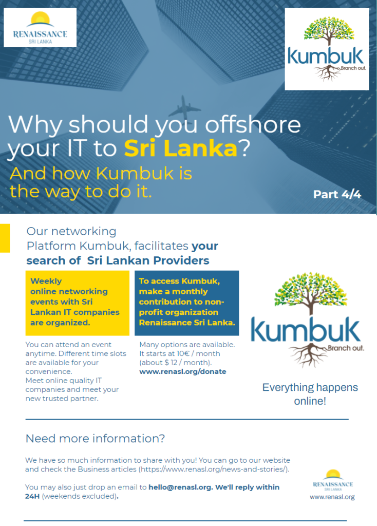 Renaissance Sri Lanka Kumbuk Business offshore IT to Sri Lanka Part 4/4
