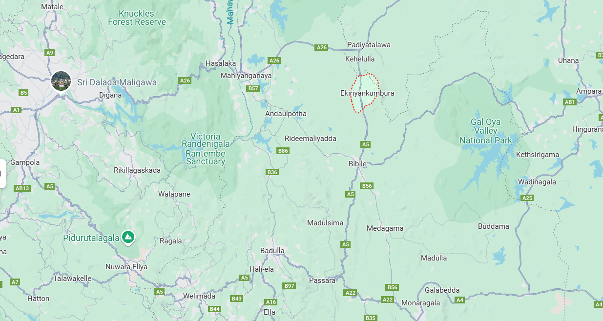 Ekiriyankumbura Village in the Badulla District